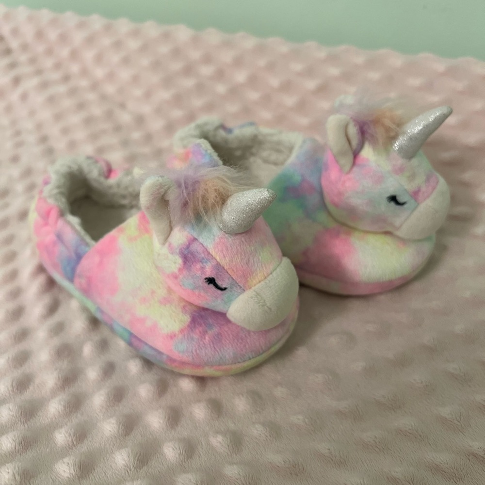 Unicorn Kids Slippers - Pink and Blue